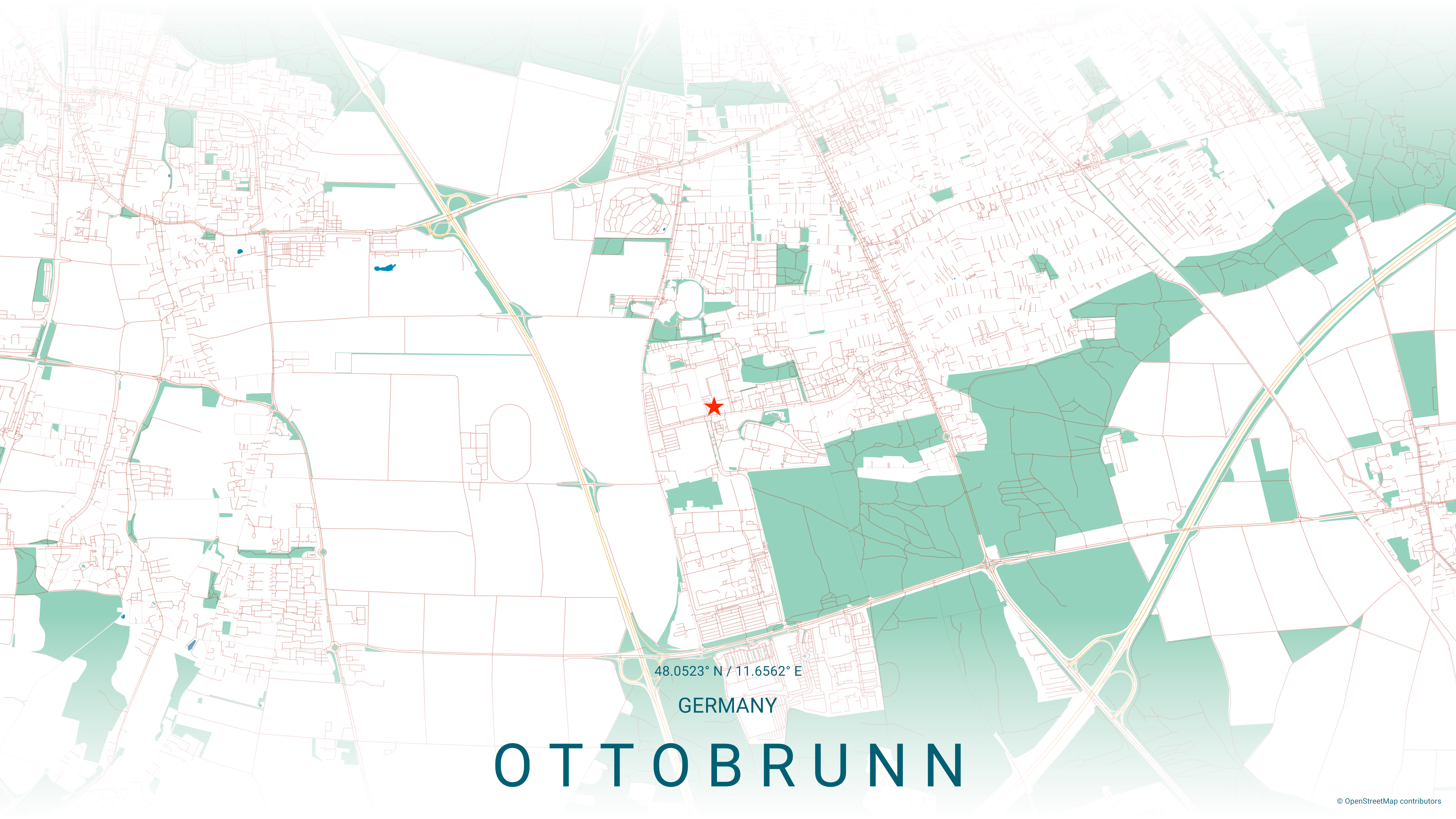 Map of Ottobrunn, Munich area